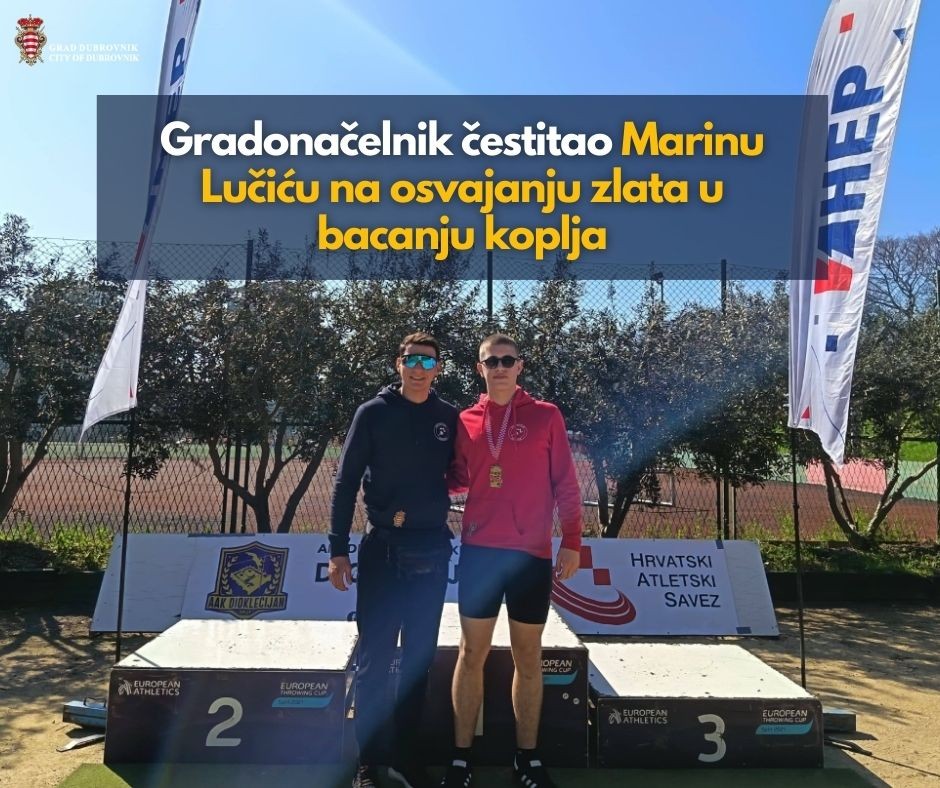GRADONAČELNIK FRANKOVIĆ ČESTITAO ATLETIČARU MARINU LUČIĆU