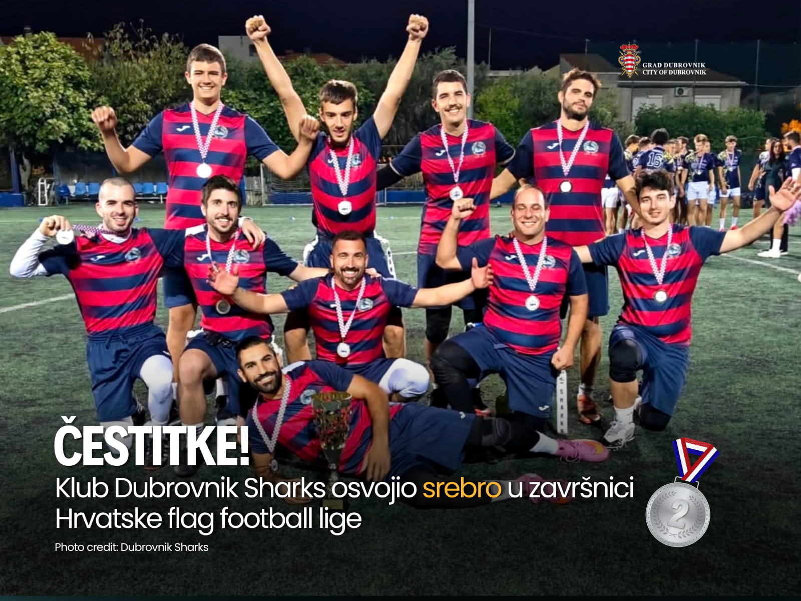 GRADONAČELNIK UPUTIO ČESTITKU KLUBU DUBROVNIK SHARKS NA OSVOJENOM SREBRU U ZAVRŠNICI HFFL-A