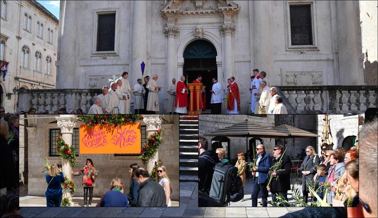 BISKUP GLASNOVIĆ BLAGOSLOVIO MASLINOVE GRANE I POMICE, PREDVODIO PROCESIJU I MISU