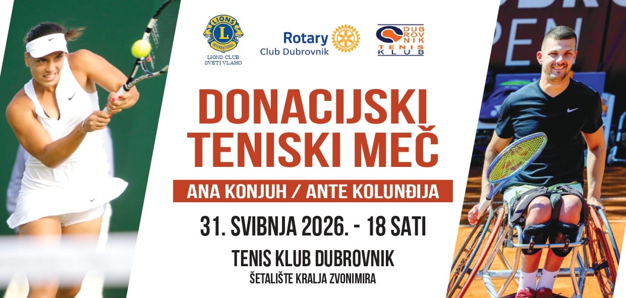 DONATORSKI REVIJALNI TENISKI MEČ ANA KONJUH - ANTE KOLUNĐIJA