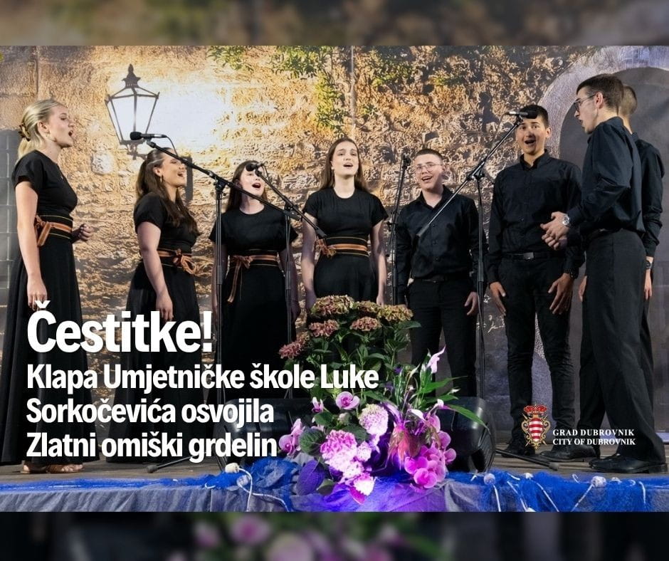 KLAPA UMJETNIČKE ŠKOLE LUKE SORKOČEVIĆA OSVOJILA ZLATNI OMIŠKI GRDELIN