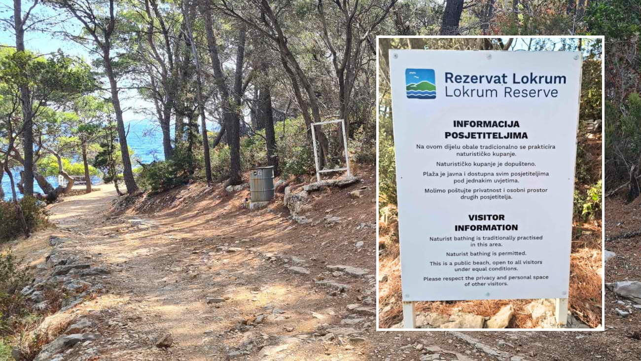 JU REZERVAT LOKRUM: TABLA S INFORMACIJAMA O KUPALIŠTU JE UKLONJENA NEOVLAŠTENO
