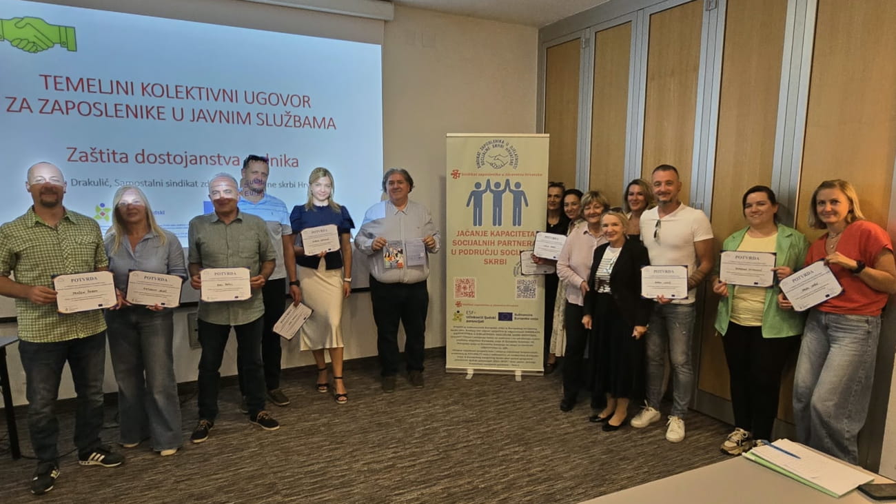 ŽUPANIJSKI SINDIKALNI POVJERENICI PROŠLI PROGRAM OSPOSOBLJAVANJA
