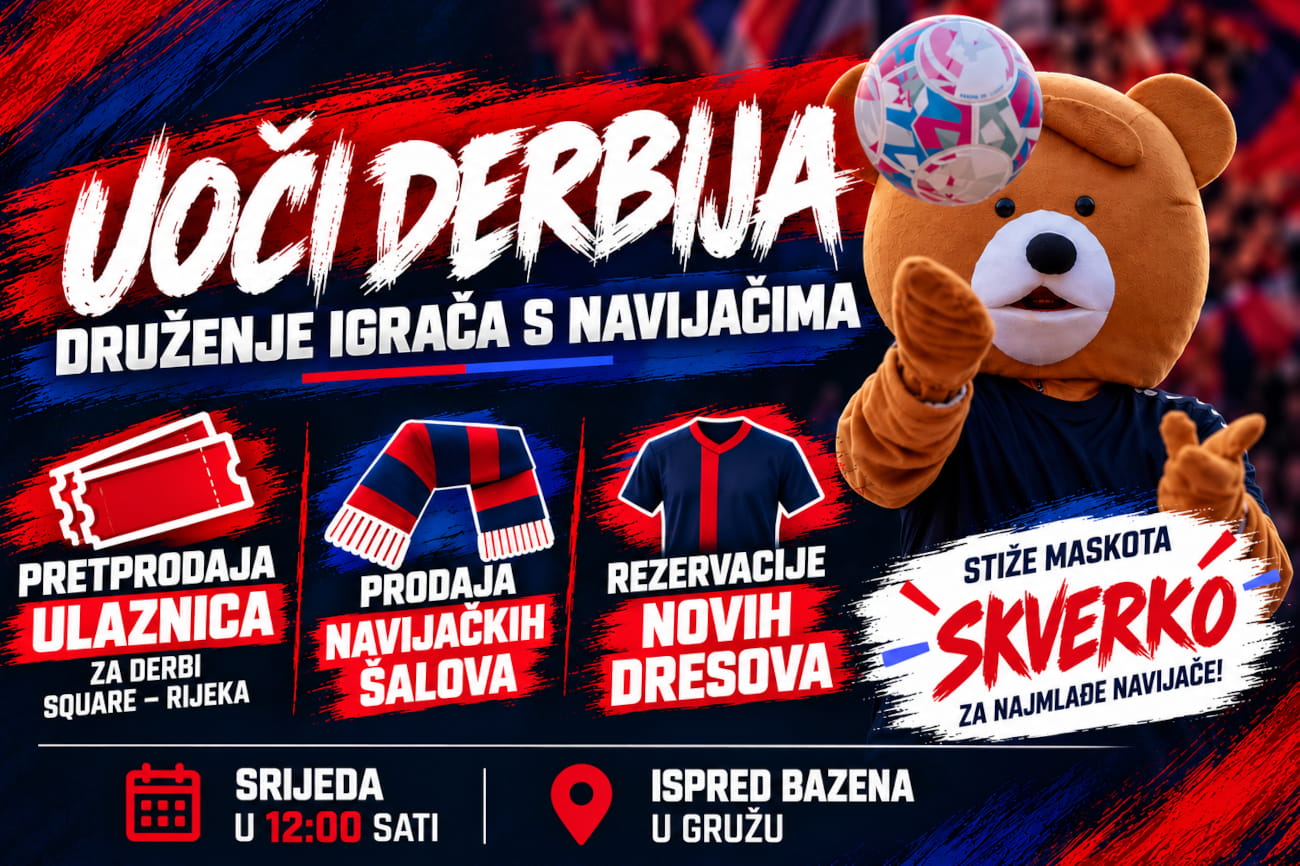 UOČI DERBIJA DRUŽENJE S IGRAČIMA SQUAREA, PRETPRODAJA ULAZNICA I PRODAJA ŠALOVA!