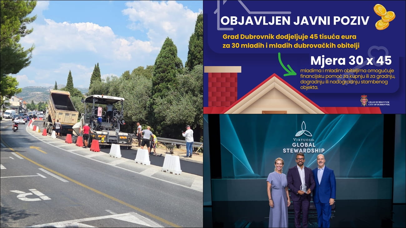 GRAD DUBROVNIK POVEĆAO POMOĆ ZA STAMBENO ZBRINJAVANJE; ZAVRŠENA PRVA FAZA RADOVA NA SUSTAVU ODVODNJE PREMA BATALI