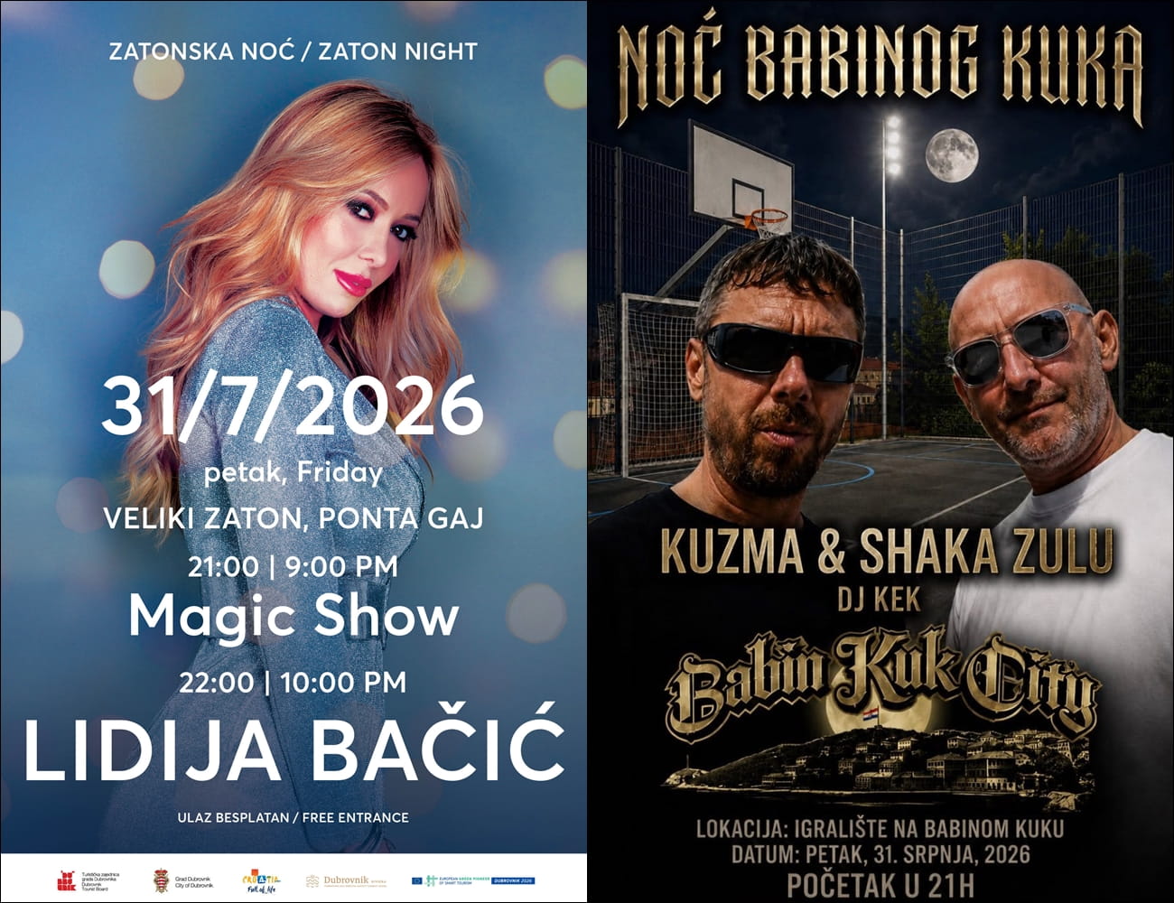 ZATONSKA NOĆ UZ LIDIJU BAČIĆ I NOĆ BABINOG KUKA UZ KUZMU & SHAKA ZULU