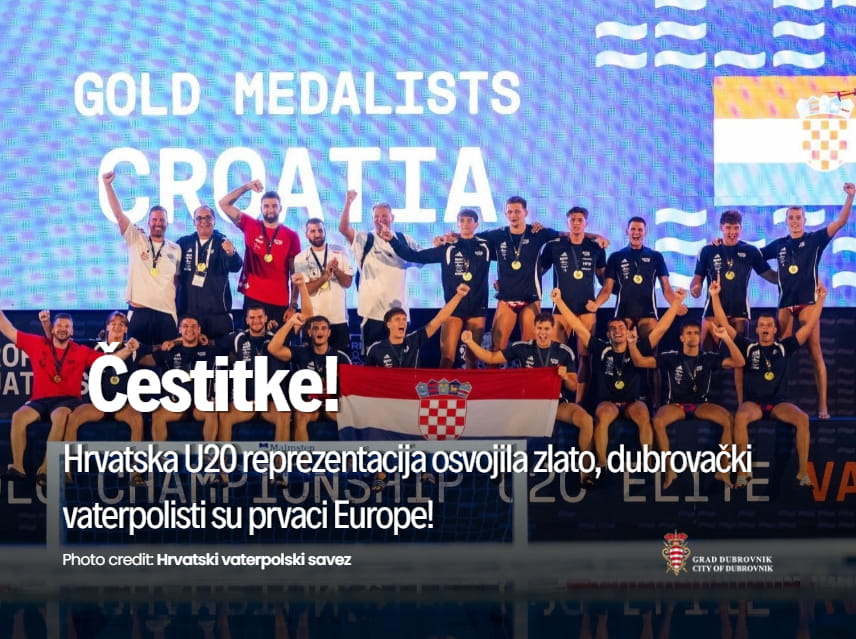 GRADONAČELNIK FRANKOVIĆ UPUTIO ČESTITKU MLADIM VATERPOLISTIMA PRVACIMA EUROPE U20