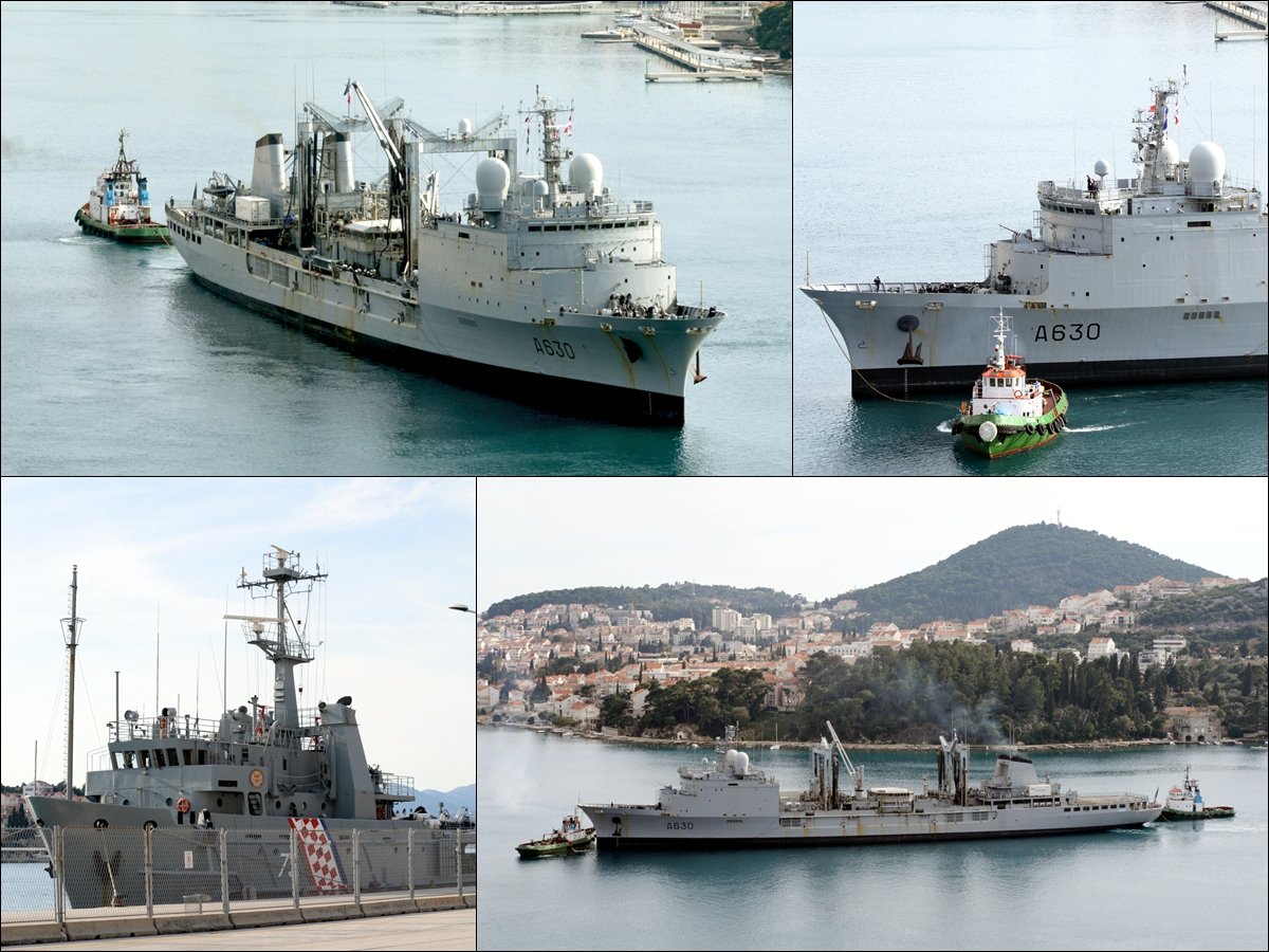 FOTO / U pratnji je nosača zrakoplova; u Dubrovnik uplovio francuski vojni brod FS „Marne”