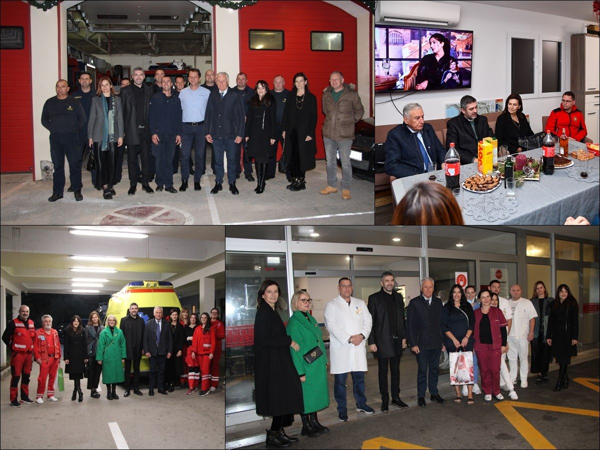 Foto / GRADONAČELNIK FRANKOVIĆ I ŽUPAN DOBROSLAVIĆ OBIŠLI ŽURNE SLUŽBE U NOVOGODIŠNJOJ NOĆI