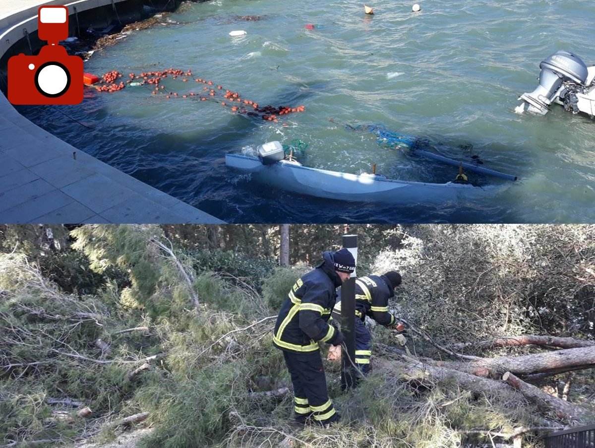 Velika šteta od Bure i u Konavlima: Tonule barke, pojedini dijelovi općine bez struje