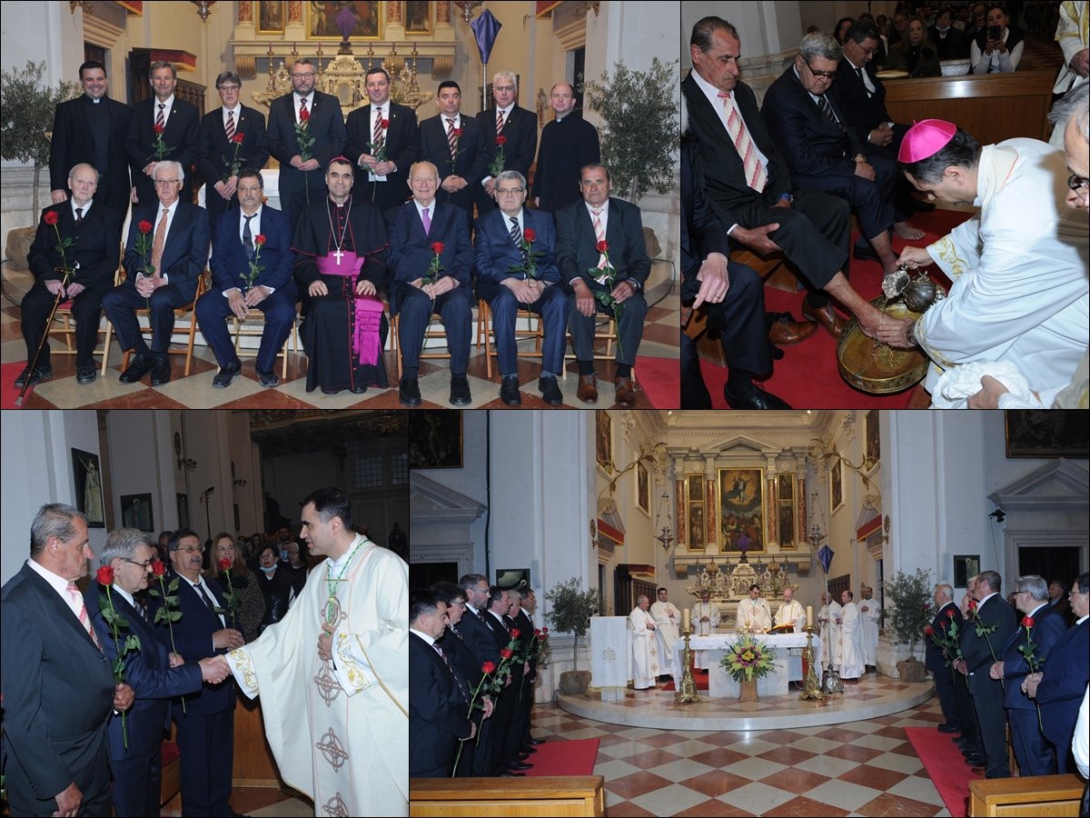 FOTO / Obredno pranje nogu; biskup Glasnović oprao noge apostolima iz dvije bratovštine