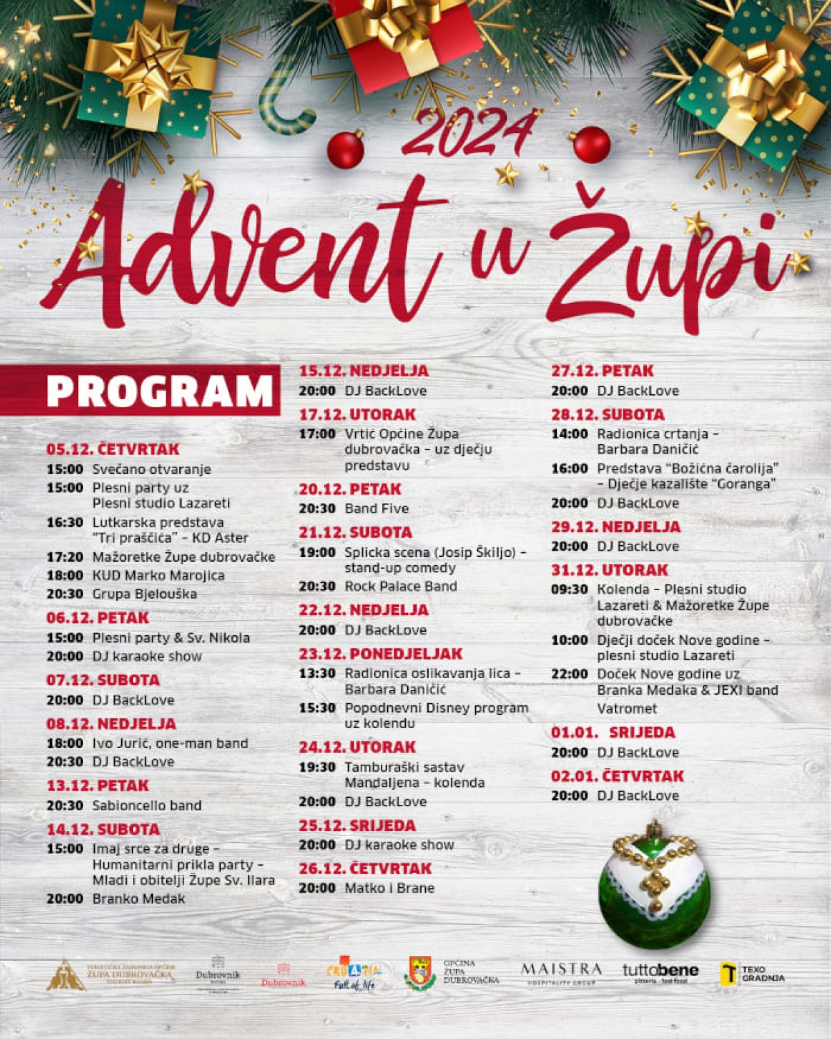 PROGRAM ADVENT U ŽUPI TRAJAT ĆE DO 2. SIJEČNJA