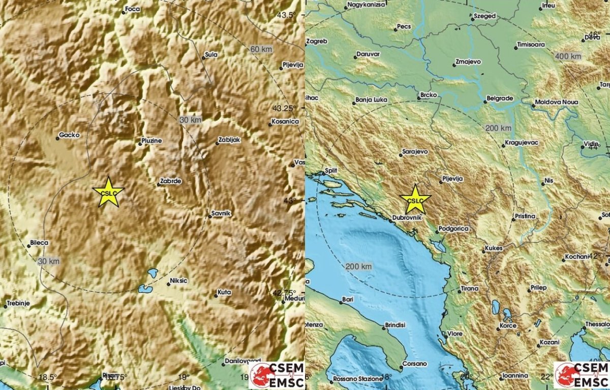 NOVI POTRES S EPICENTROM U CRNOJ GORI ZATRESAO I DUBROVAČKO PODRUČJE