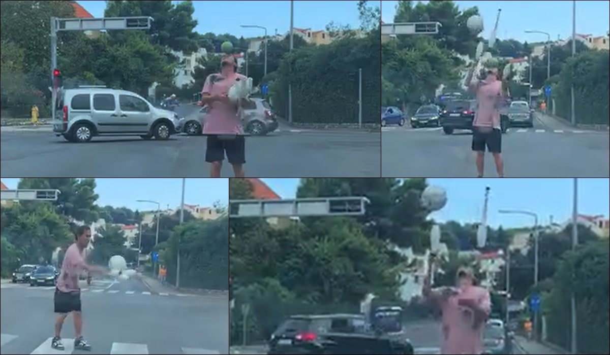 U ŠTO GLEDAJU U DUBROVAČKOJ POLICIJI? ONI NISU NI ZNALI DA DANIMA U LAPADU NA SEMAFORIMA IZVEDBE IMA ŽONGLER