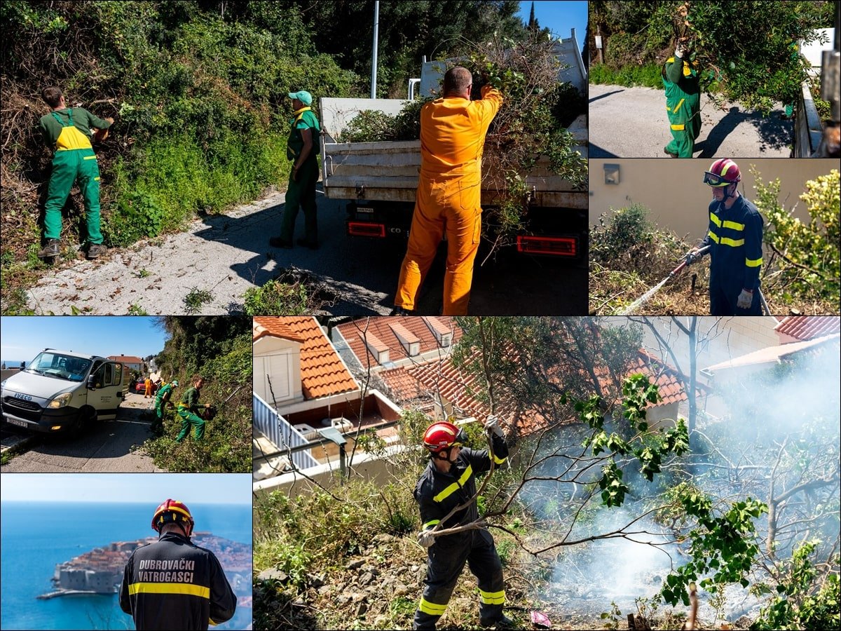 Foto / RADNA AKCIJA NA PLOČAMA; ČIŠĆENJE TERENA ZA IZGRADNJU DJEČJEG IGRALIŠTA