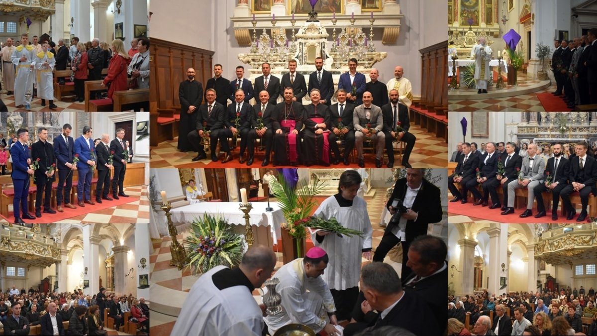 Foto / VELIKI ČETVRTAK U KATEDRALI UZ OBREDNO PRANJE NOGU DVANAESTORICI VJERNIKA