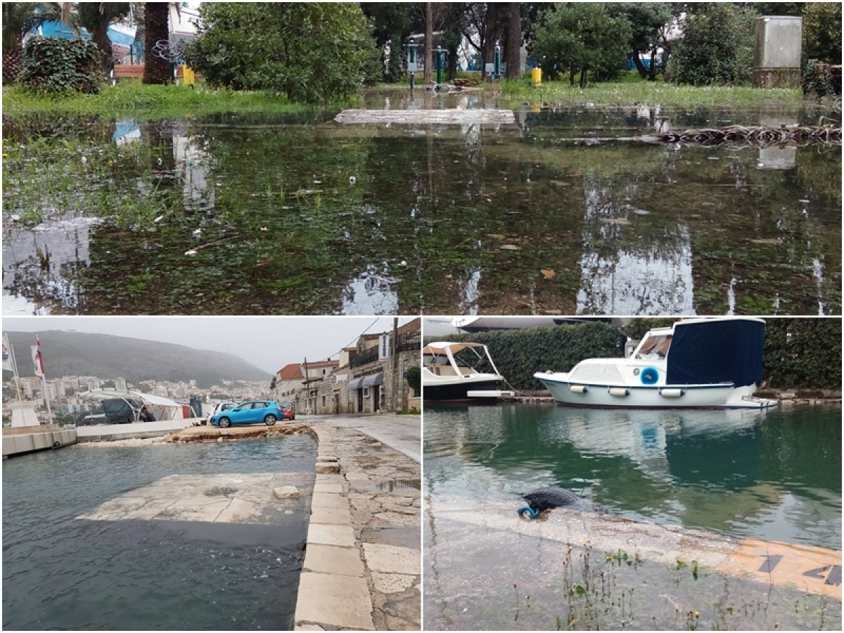Plima poplavila park u ACI marini i Lapadsku obalu