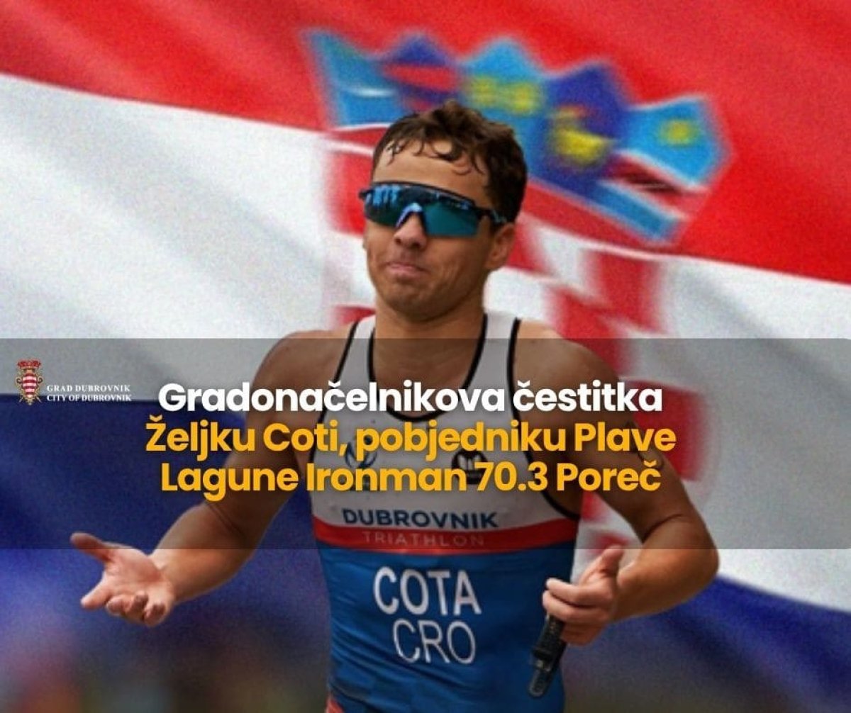GRADONAČELNIK FRANKOVIĆ ČESTITAO ŽELJKU COTI, POBJEDNIKU PLAVA LAGUNA IRONMANA
