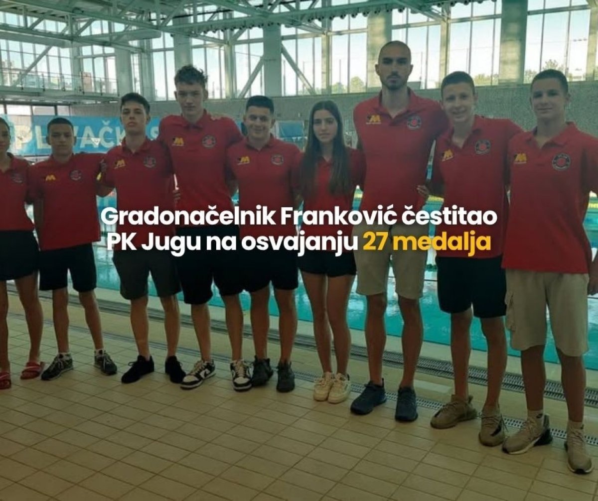 27 MEDALJA ZA PK JUG NA PH; GRADONAČELNIK FRANKOVIĆ UPUTIO ČESTITKU