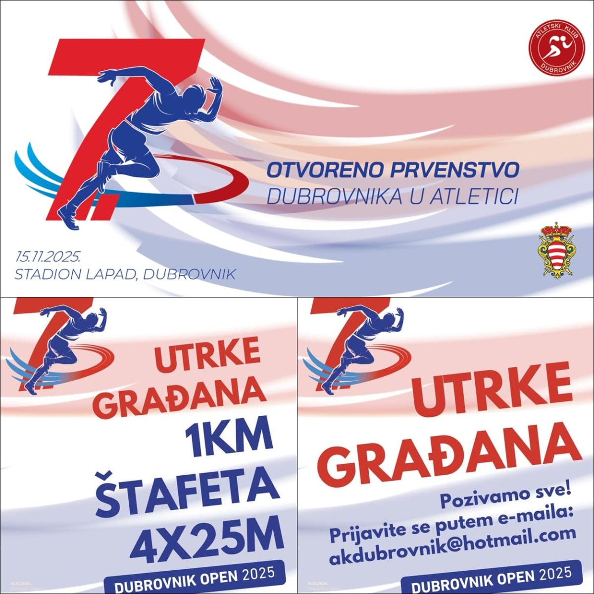 OVOGODIŠNJE OTVORENO PRVENSTVO DUBROVNIKA U ATLETICI BIT ĆE POSEBNO, A MOŽETE TRČATI I VI