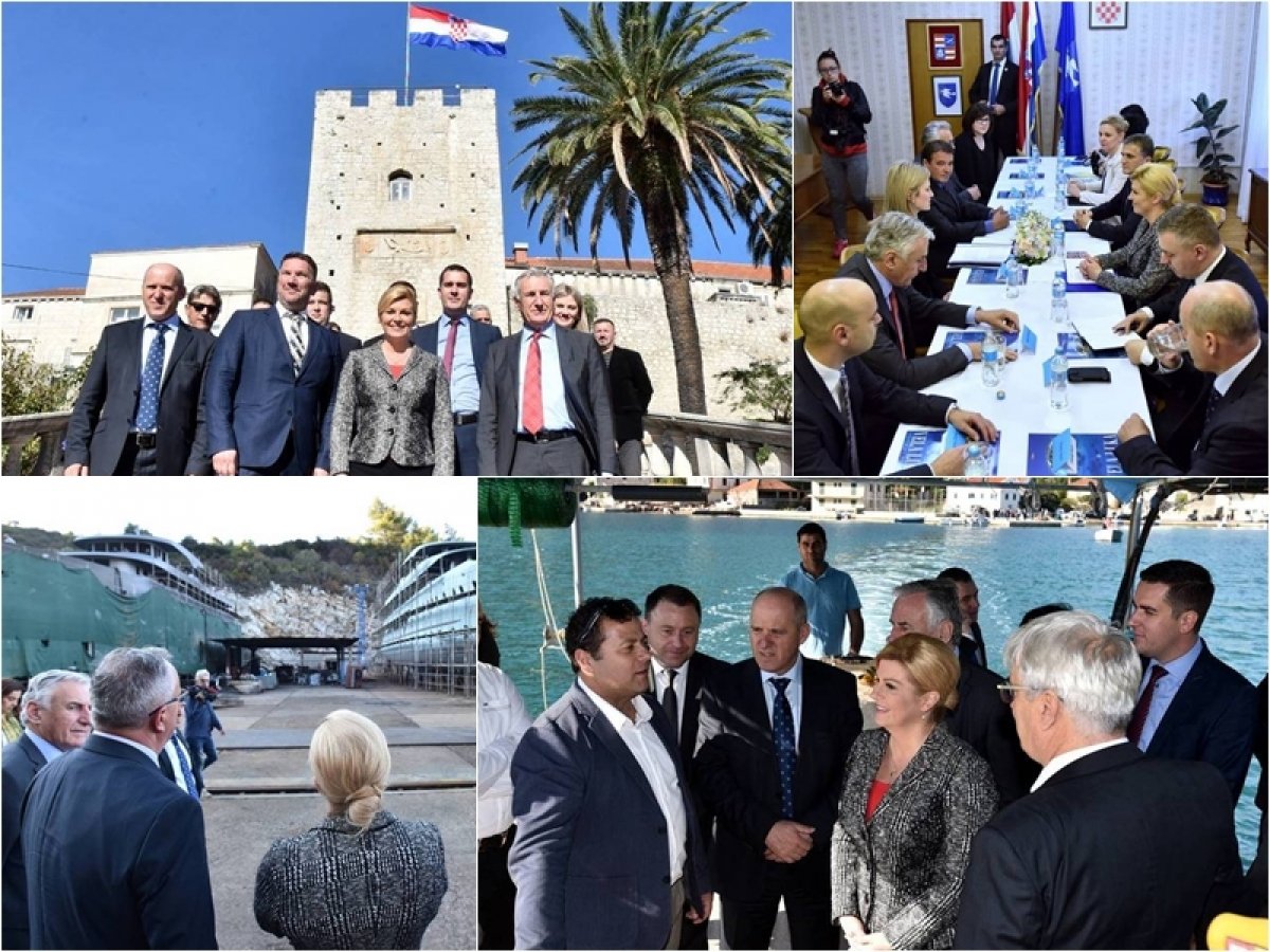 Predsjednica Grabar Kitarović u pratnji župana Dobroslavića obišla Pelješac i Korčulu