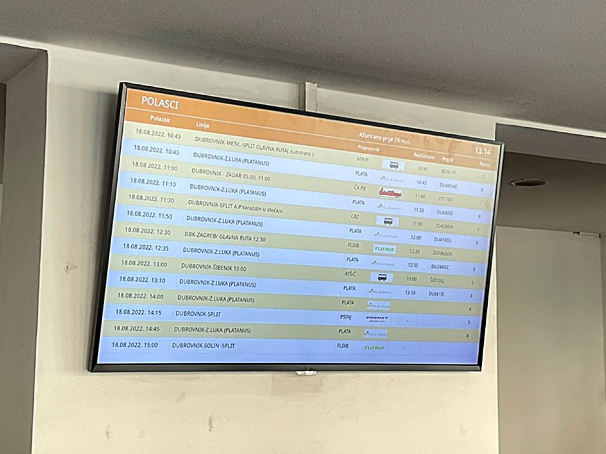 Unaprijeđen informacijski sustav na Autobusnom kolodvoru Dubrovnik