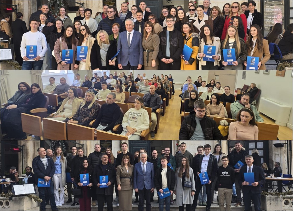 ŽUPAN DOBROSLAVIĆ URUČIO UGOVORE O STIPENDIJAMA ZA OVU ŠKOLSKU I AKADEMSKU GODINU