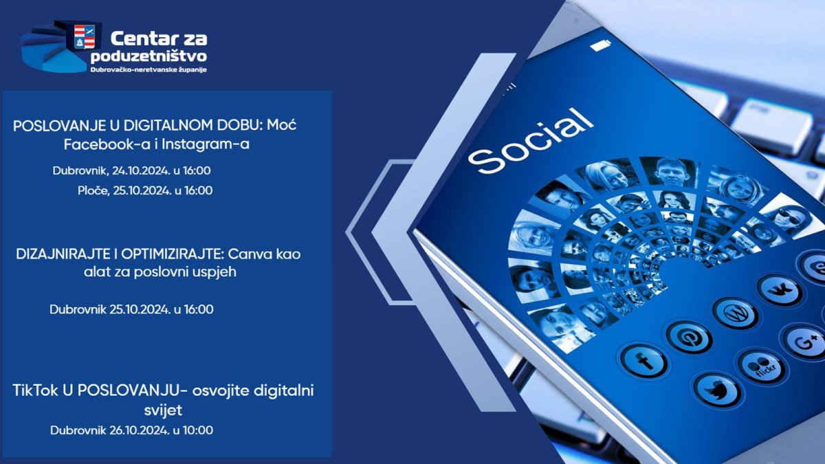 RADIONICE O DIGITALNIM ALATIMA POSLOVANJA U DUBROVNIKU I PLOČAMA