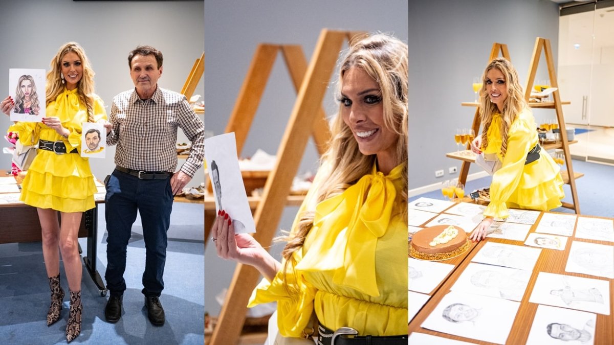 AVA KARABATIĆ IZLOŽILA CRTEŽE, PORTRETIRALA I FRANKOVIĆA PA POZIRALA I S PRŠUTOM