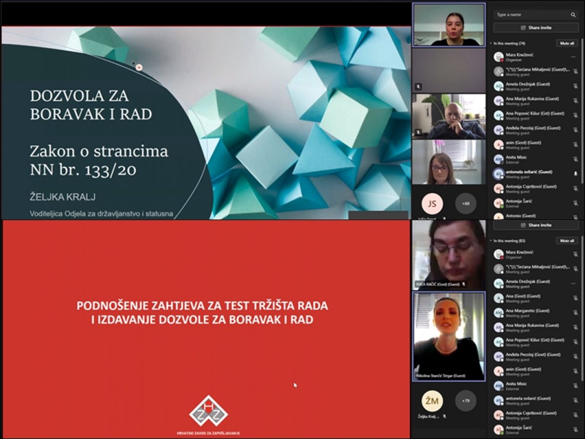 Održana online radionica „Zapošljavanje stranaca i postupak dobivanja radnih dozvola“