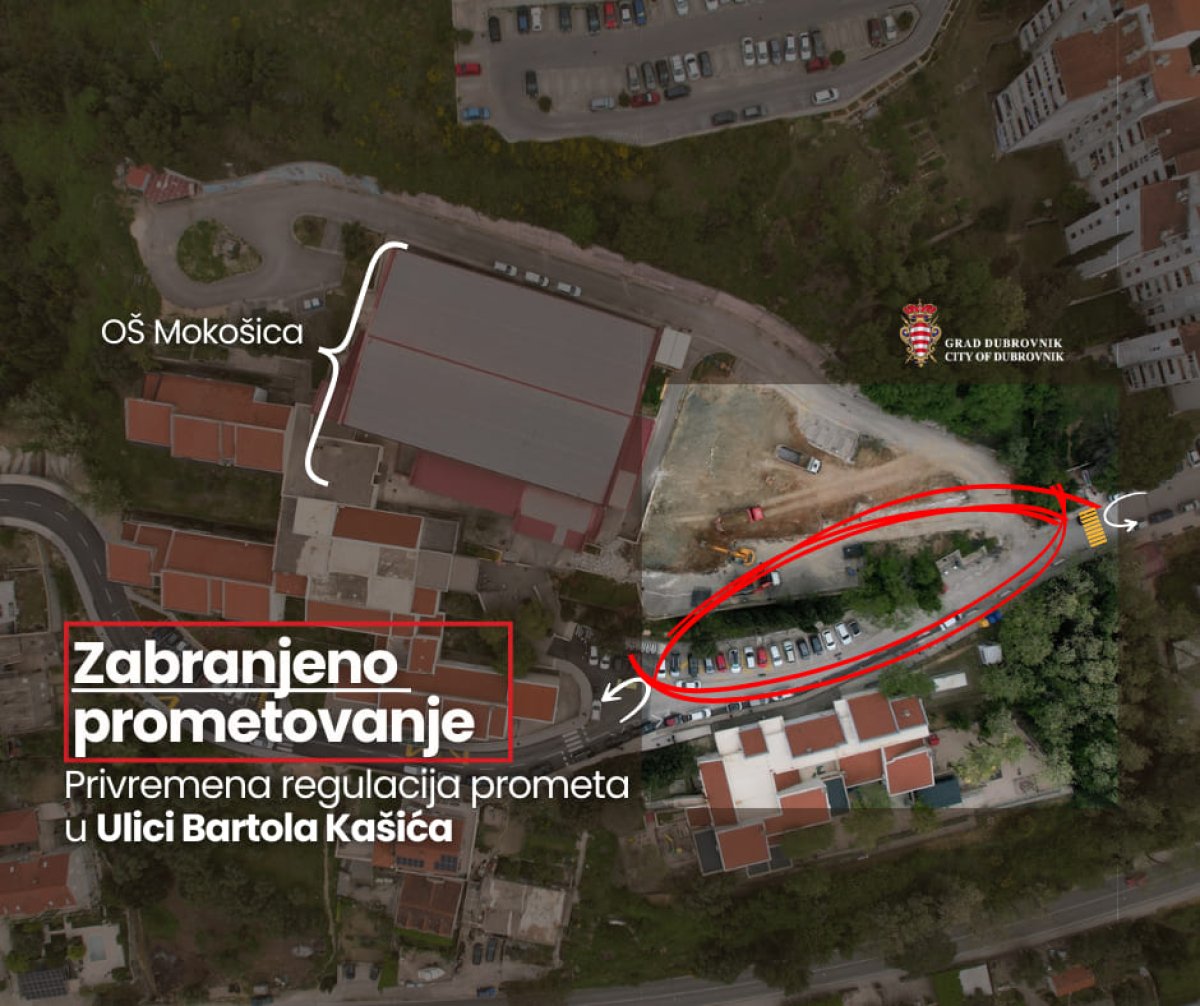 VAŽNA OBAVIJEST IZ GRADA DUBROVNIKA ZA STANOVNIKE MOKOŠICE O REGULACIJI PROMETA