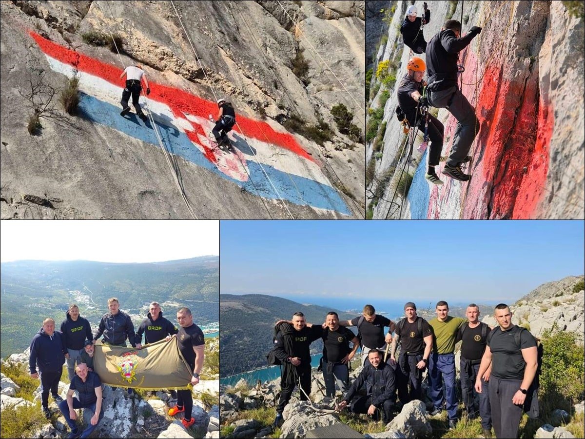 Foto / GROFOVI OBNOVILI HRVATSKU ZASTAVU U KOMOLCU