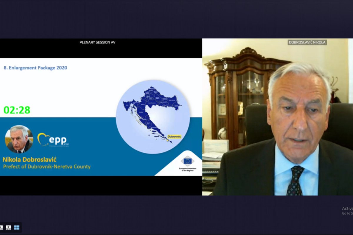 Odbor regija usvojio Mišljenje o proširenju EU; Župan Dobroslavić istaknuo da sve zemlje zapadnog Balkana trebaju postati članice EU