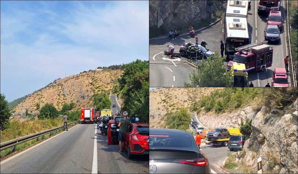PROMETNA NESREĆA KOD SKRETANJA ZA BOSANKU, JEDNA OSOBA OSTALA ZAGLAVLJENA U AUTOMOBILU, INTERVENIRALI VATROGASCI