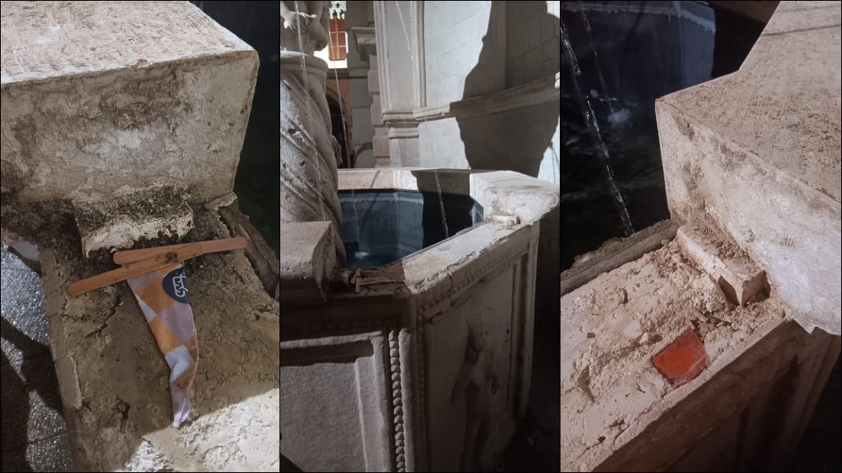 NIJE VANDALIZAM, MALA ONOFRIJEVA FONTANA SLUČAJNO JE OŠTEĆENA; BILO BI DOBRO DA SE POSTAVI I ZNAK O ZABRANI PENJANJA