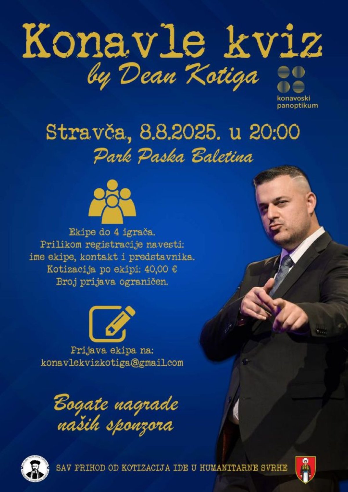 „KONAVLE KVIZ” UZ DEANA KOTIGU, PRIJAVITE SE, PRIHOD IDE U HUMANITARNE SVRHE