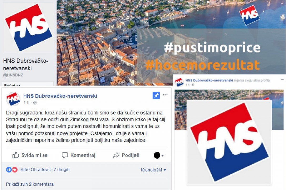 Kakav gaf županijskog HNS-a; preimenovali stranicu o podršci kućicama u HNS-ovu i izazvali samo negativne reakcije