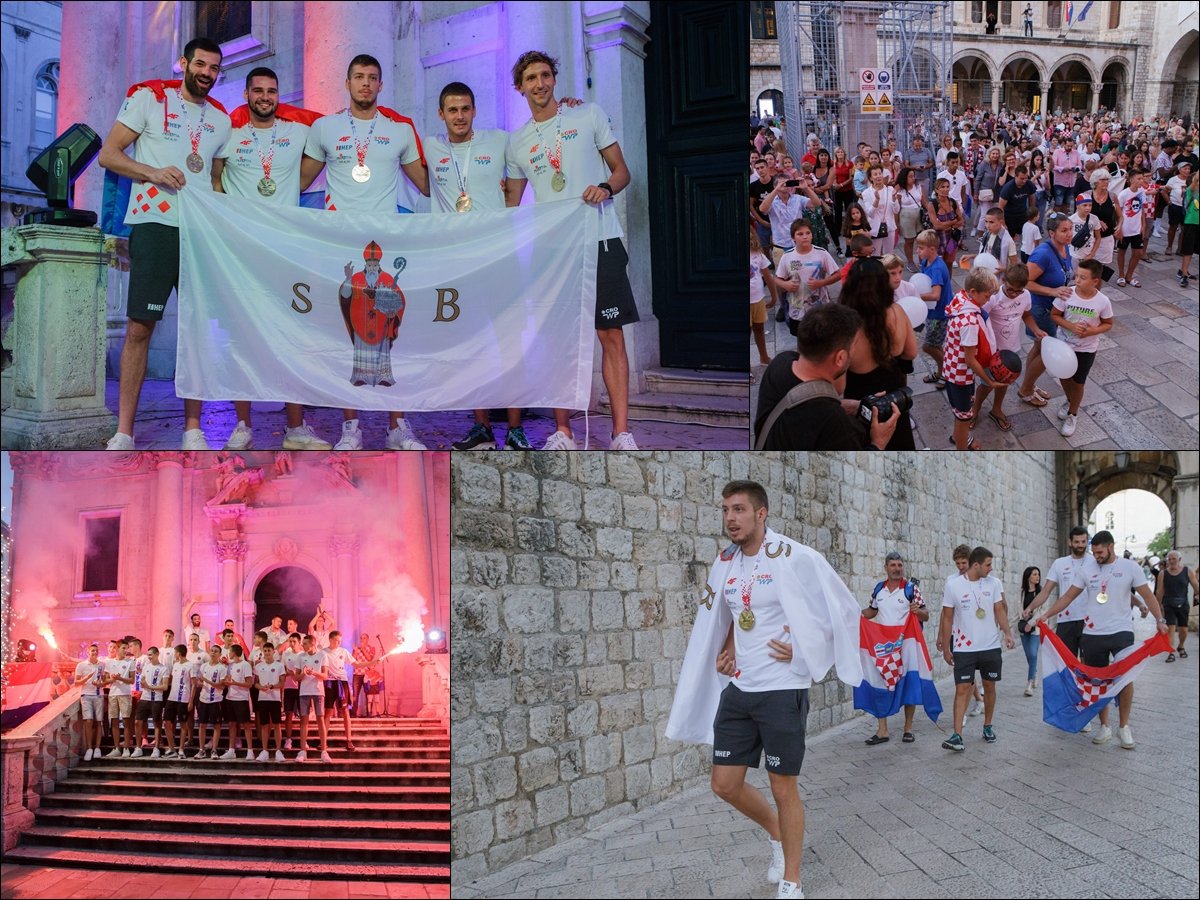FOTO / Doček zlatnih vaterpolista ispred sv. Vlaha