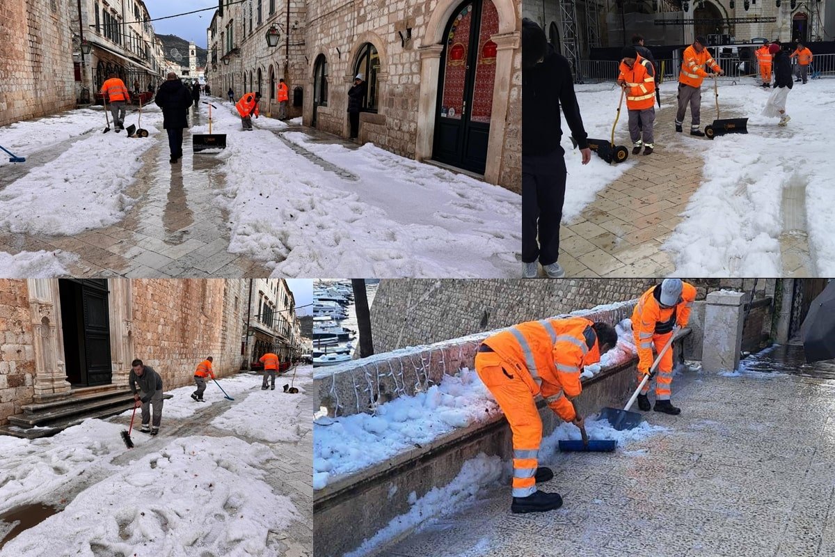 OPREZNO PO ULICAMA;  SLUŽBE UKLANJAJU OSTATKE TUČE