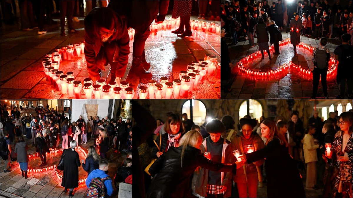 Foto / NA STRADUNU UPALJENI LAMPIONI UZ DAN SJEĆANJA NA ŽRTVU VUKOVARA I ŠKABRNJE