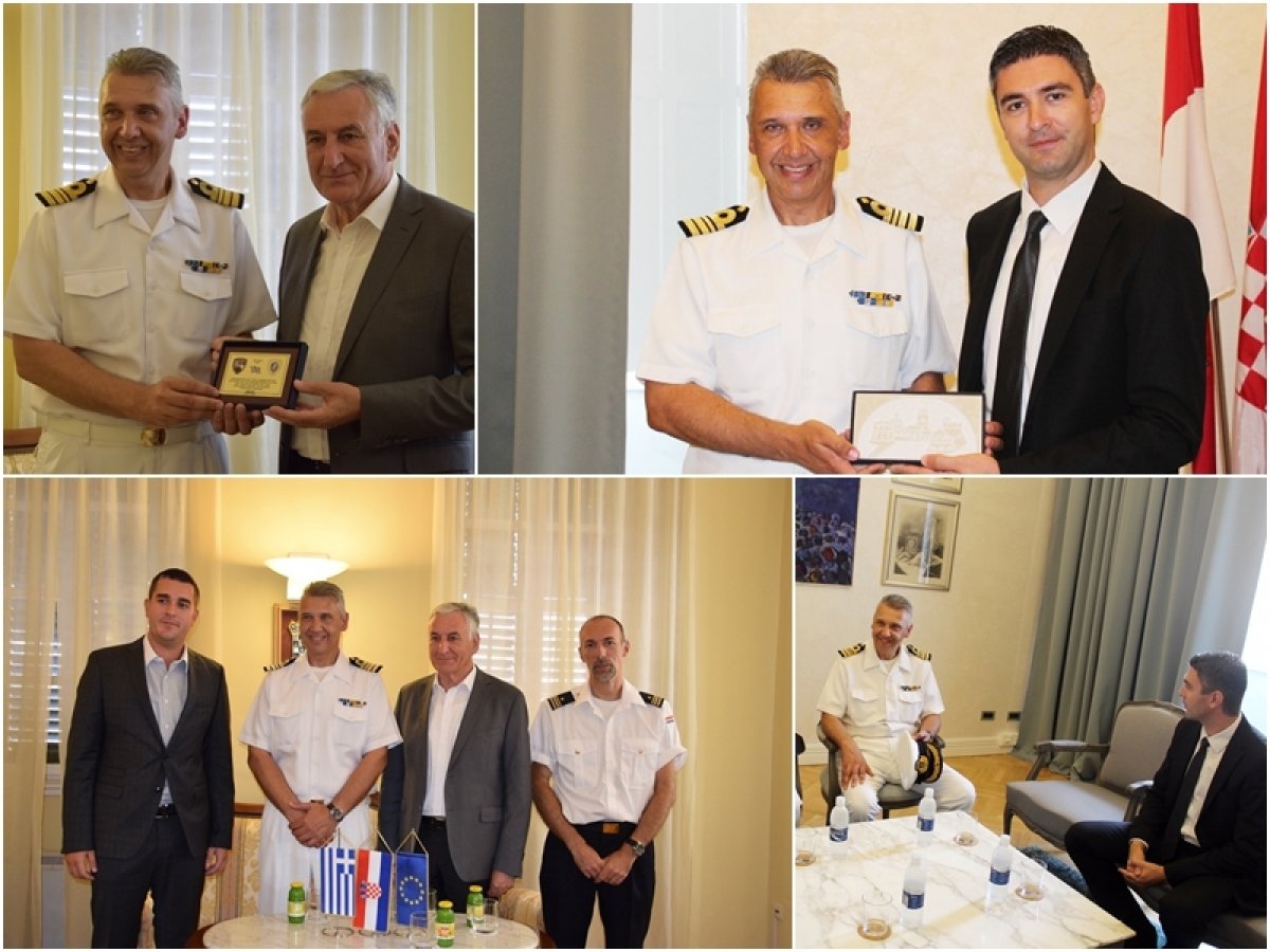 Župan Dobroslavić i gradonačelnik Franković primili zapovjednika školskog broda grčke Ratne mornarice