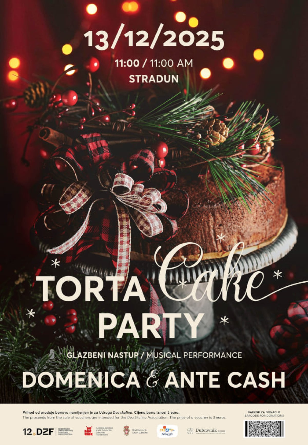 TORTA PARTY ZA UDRUGU DVA SKALINA U SUBOTU 13. PROSINCA
