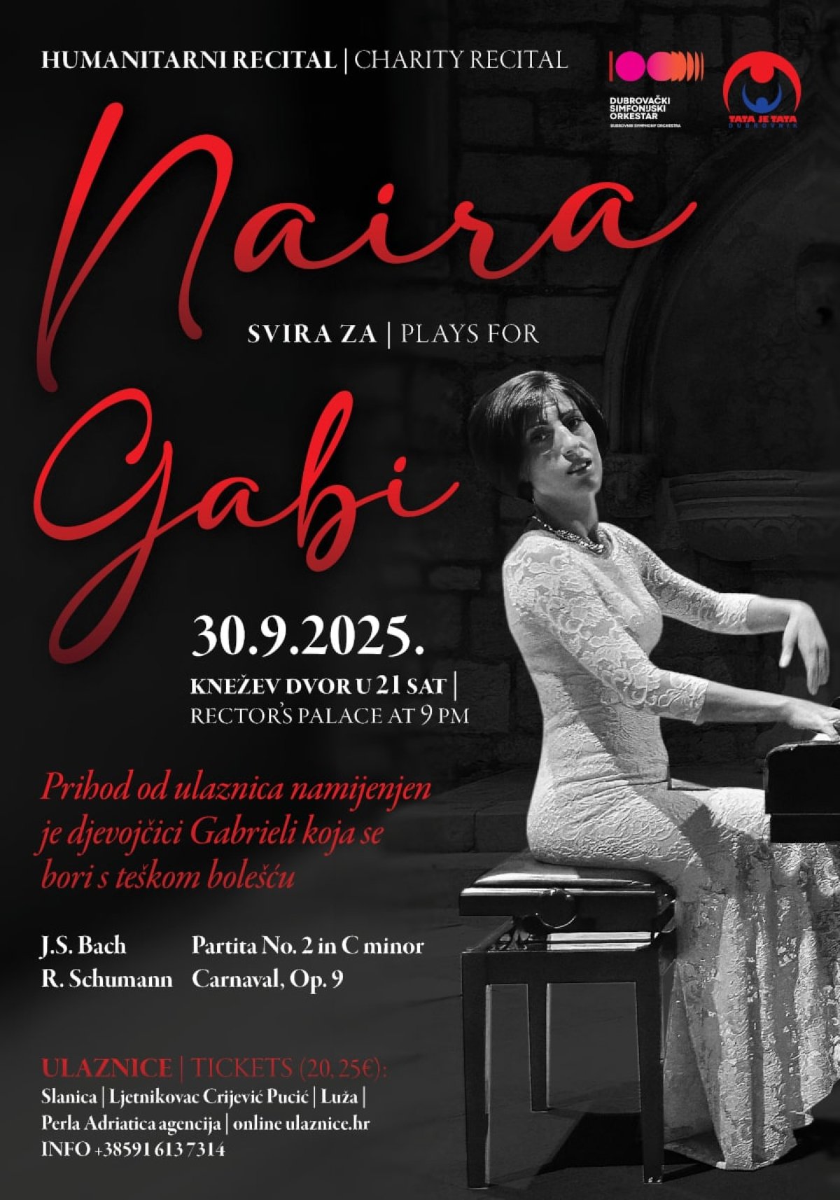 NAIRA SVIRA ZA GABI, HUMANITARNI KONCERT 30. RUJNA U DVORU