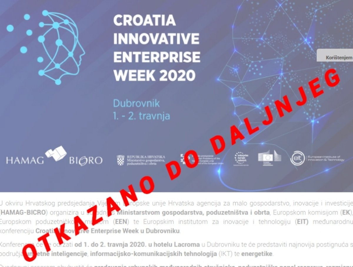 Otkazana konferencija Innovative Enterprise Croatia Week 2020.