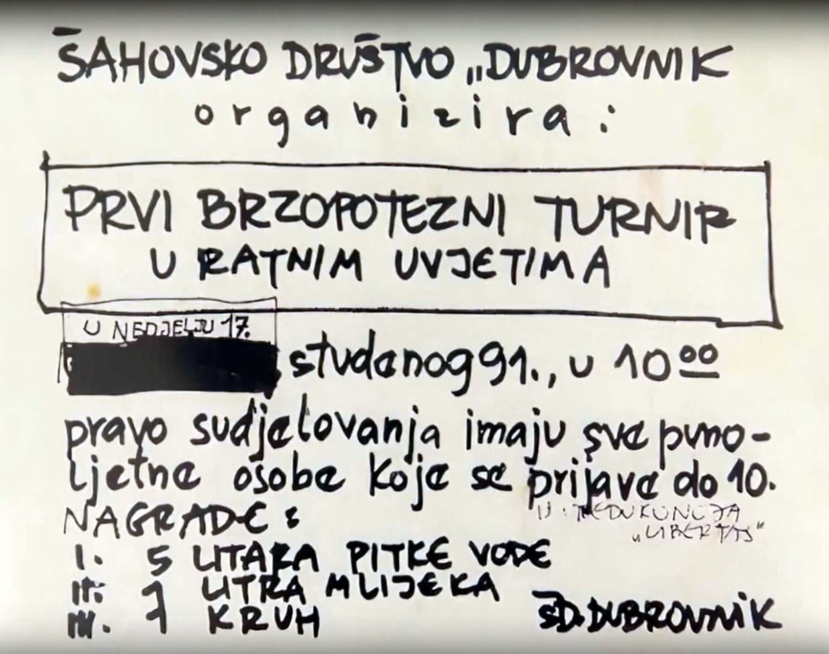 33 GODINE OD ŠAHOVSKOG TURNIRA ZA VODU, KRUH I MLIJEKO