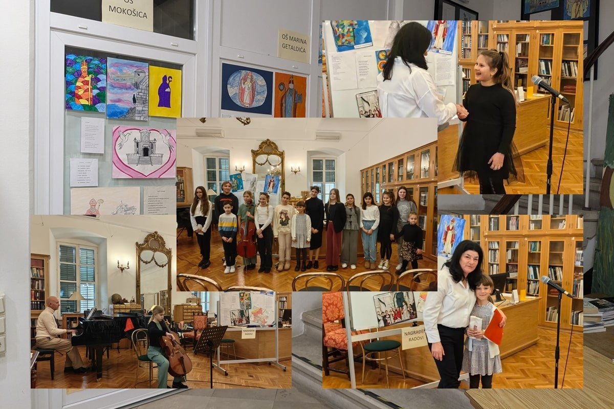 Foto / IZLOŽBA UČENIČKIH RADOVA NA TEMU SV. VLAHA I GRADA U KNJIŽNICI, A ĐE NEGO U GRADU