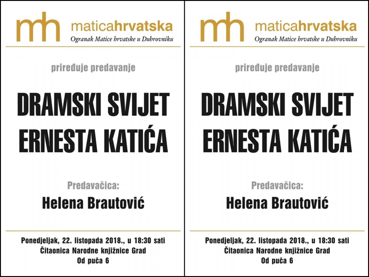 Predavanje o Ernestu Katiću