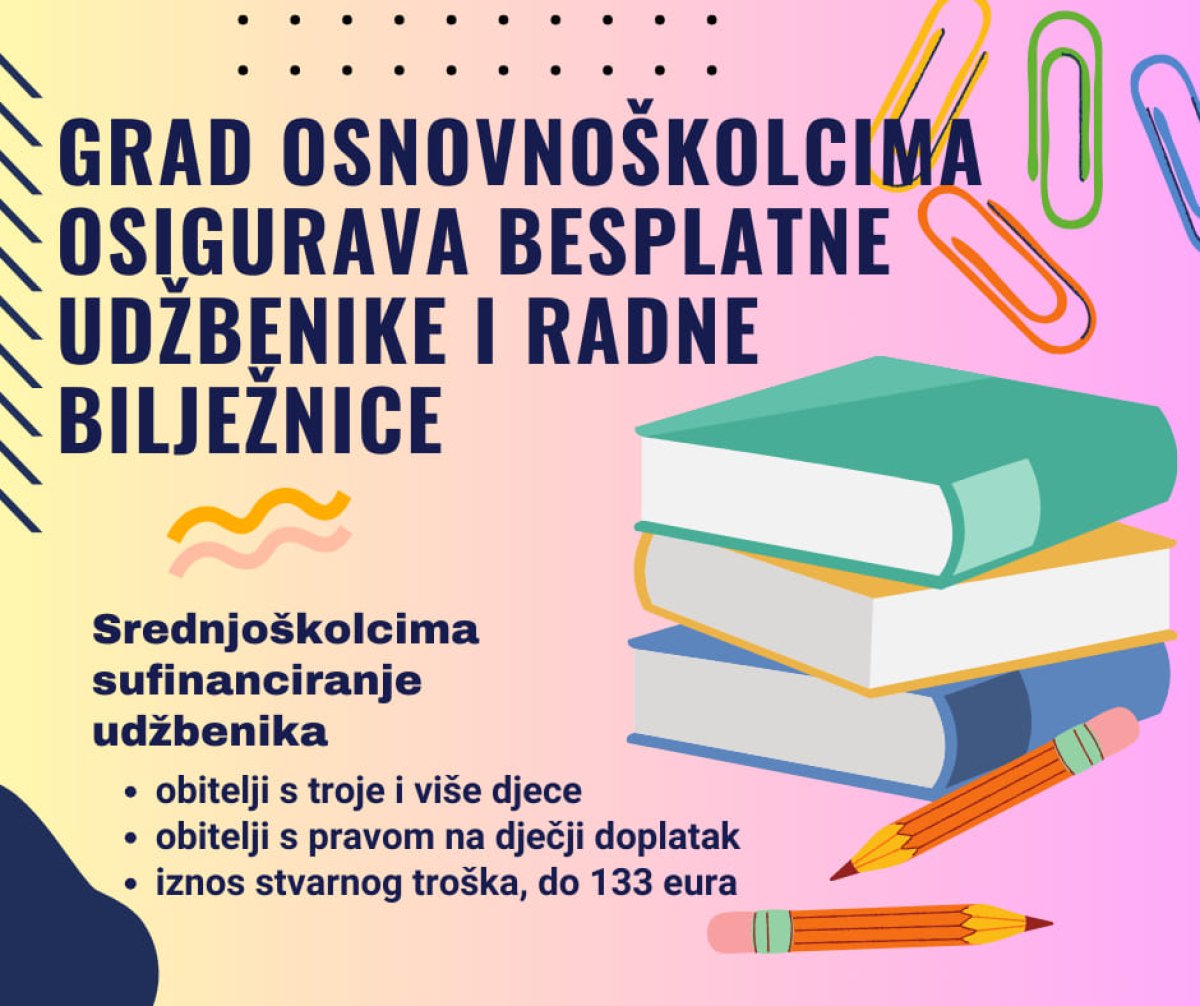 GRAD DUBROVNIK: UČENICIMA OŠ I OVE GODINE BESPLATNI UDŽBENICI I RADNE BILJEŽNICE, SREDNJOŠKOLCIMA SUFINANCIRANJE