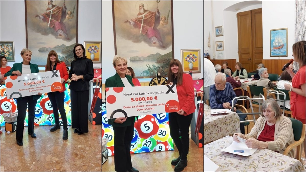 HRVATSKA LUTRIJA DONIRALA 5.000 EURA DOMU ZA STARIJE DOMUS CHRISTI