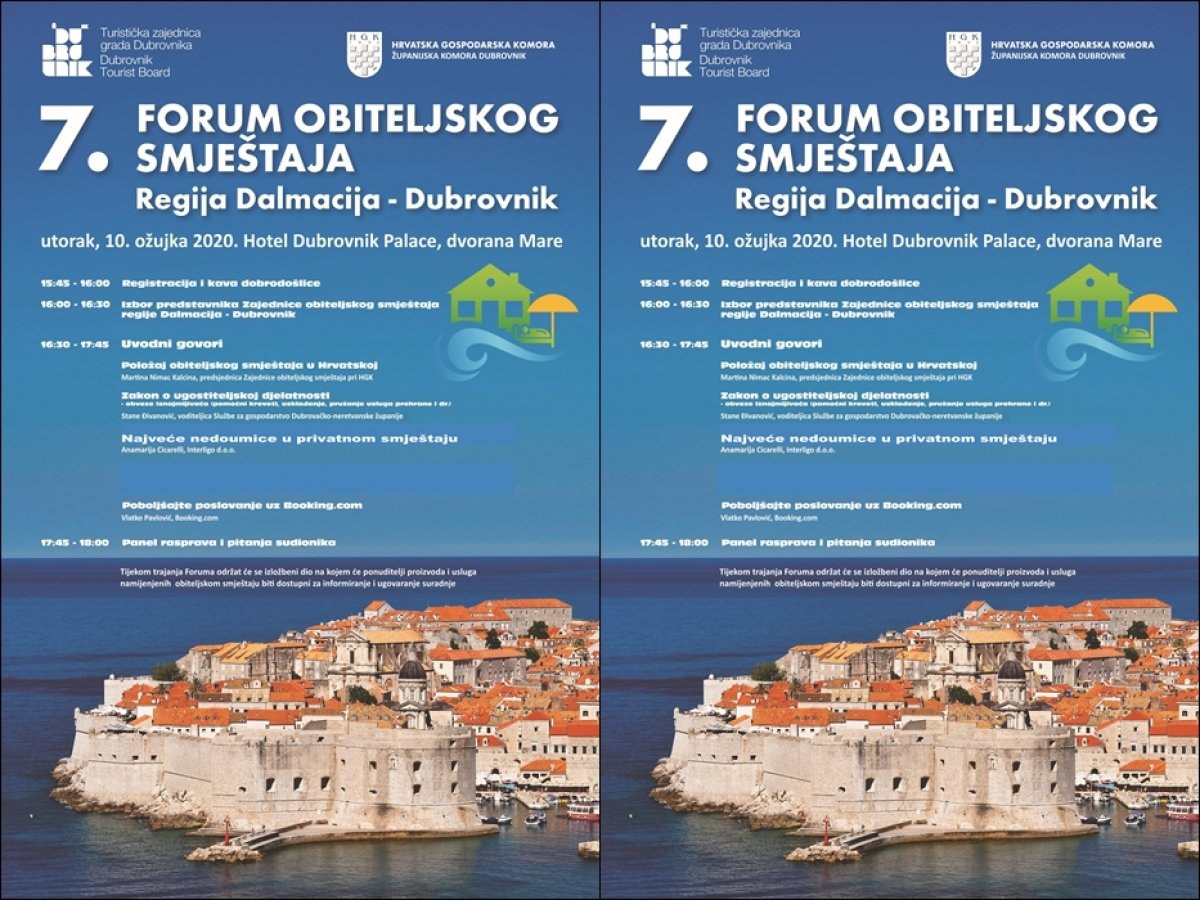 7. Forum obiteljskog smještaja, edukativni program za privatne uznajmljivače